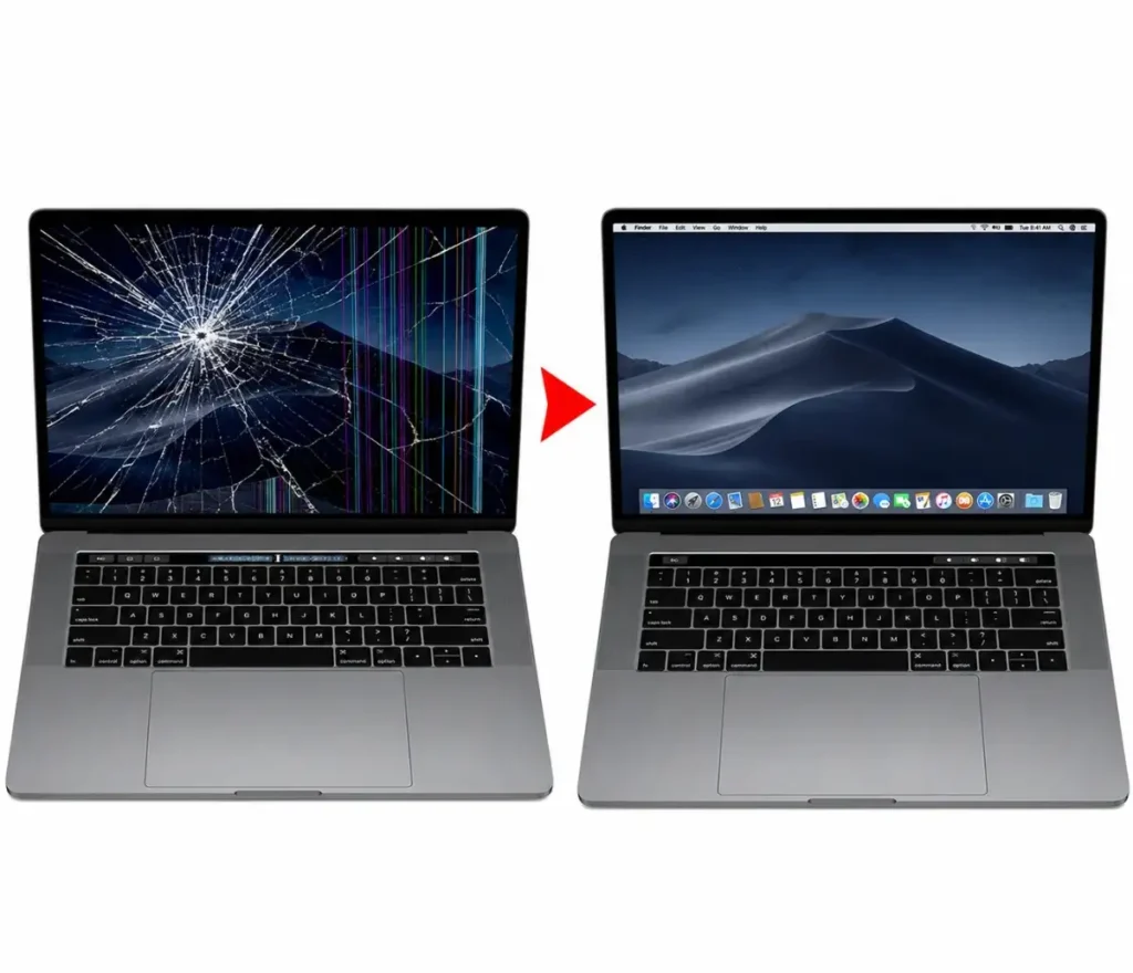 MacBook screen repair before after