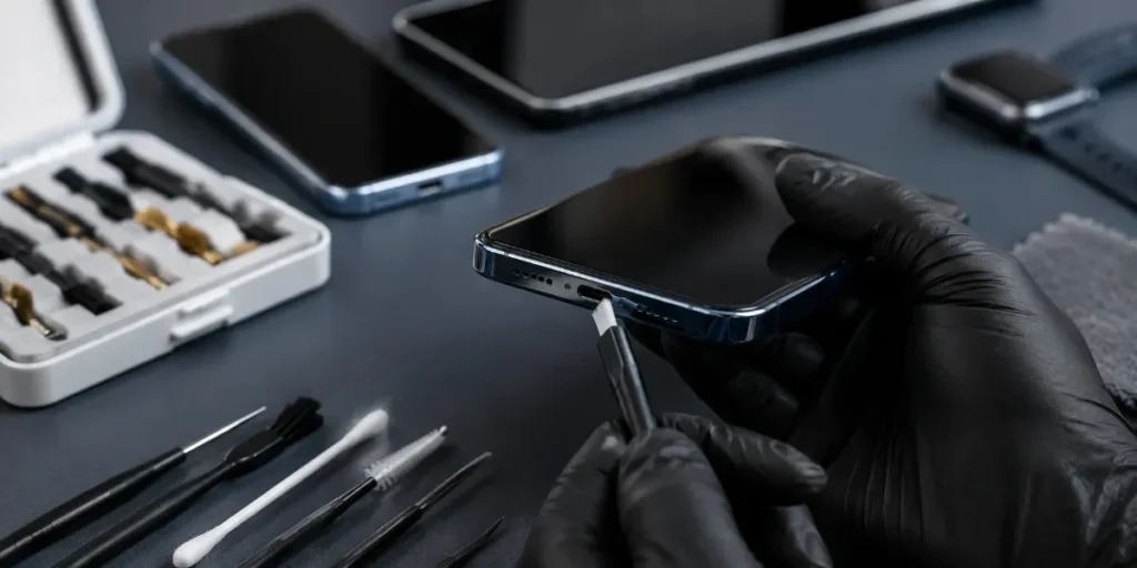 Charging port cleaning