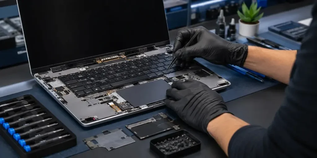Laptop keyboard trackpad repair